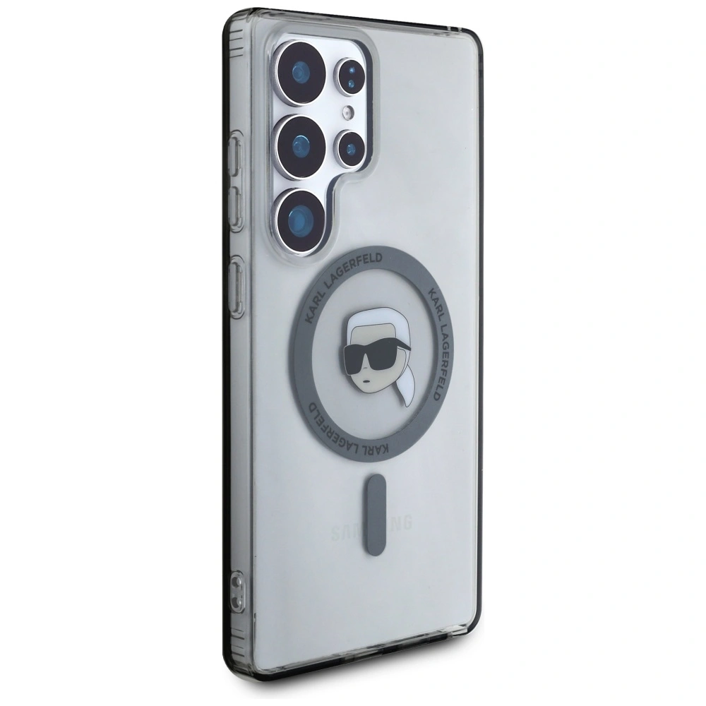 Kryt Karl Lagerfeld Button Karl Head Printed Logo MagSafe Samsung Galaxy S25 Ultra black