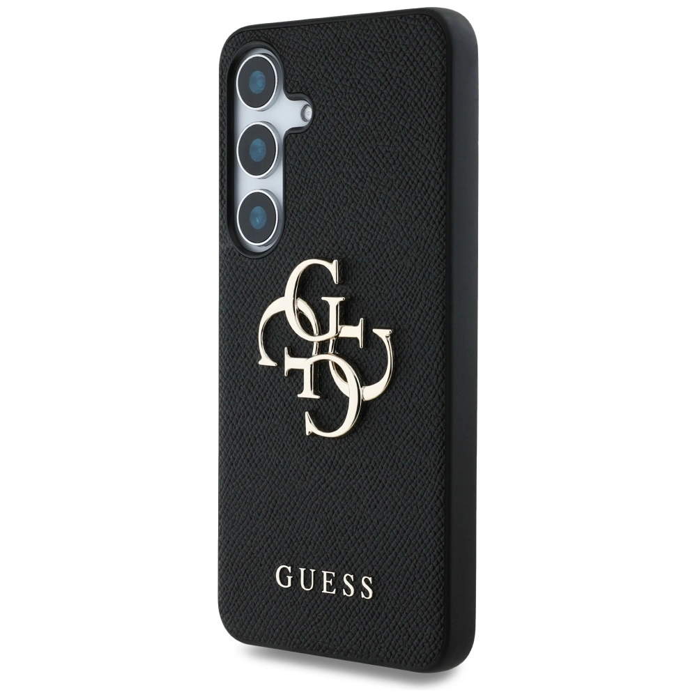 Kryt Guess Grained Big 4G Logo Small Classic Logo Samsung Galaxy S25 black