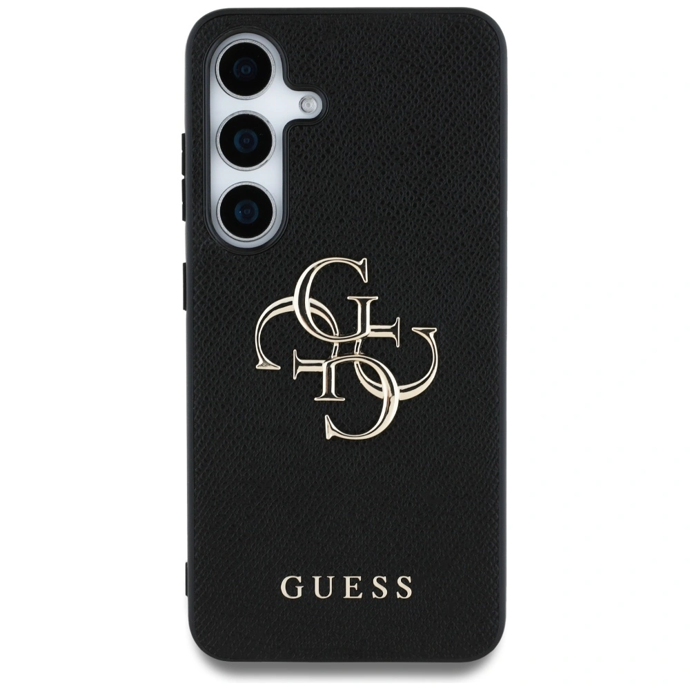 Kryt Guess Grained Big 4G Logo Small Classic Logo Samsung Galaxy S25 black