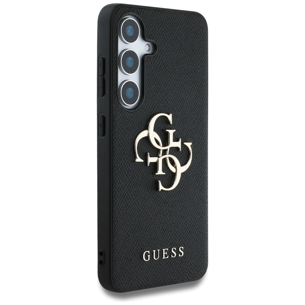 Kryt Guess Grained Big 4G Logo Small Classic Logo Samsung Galaxy S25 black