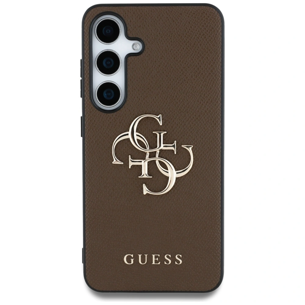 Kryt Guess Grained Big 4G Logo Small Classic Logo do Samsung Galaxy S25+ Plus brown