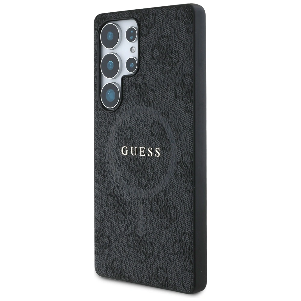 Kryt Guess Leather 4G Colored Ring Classic Logo MagSafe do Samsung Galaxy S25 Ultra black