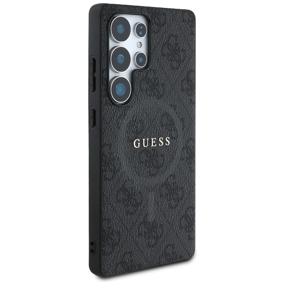 Kryt Guess Leather 4G Colored Ring Classic Logo MagSafe do Samsung Galaxy S25 Ultra black