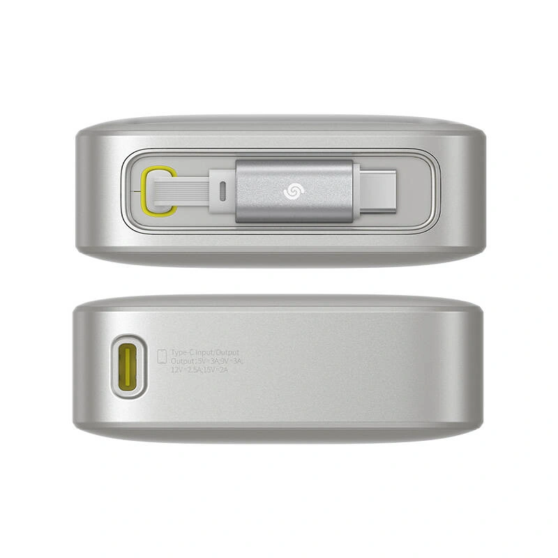 Baseus OS Free2Pull 10000mAh 30W powerbank + built-in USB-C cable (gray)