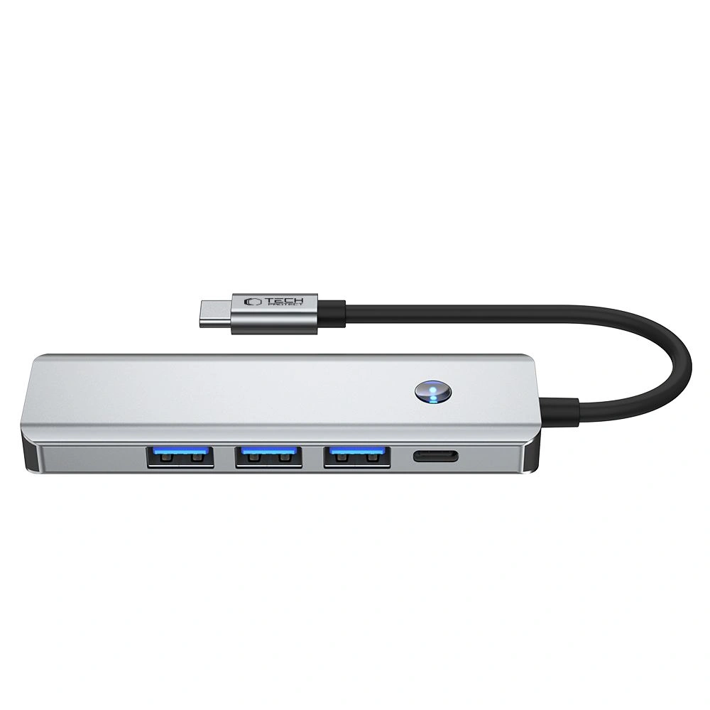 Tech-Protect HB01 HUB Adapter 5in1 USB-C + USB-A 3.0 + HDMI 4K60Hz + PD 100W Space Grey