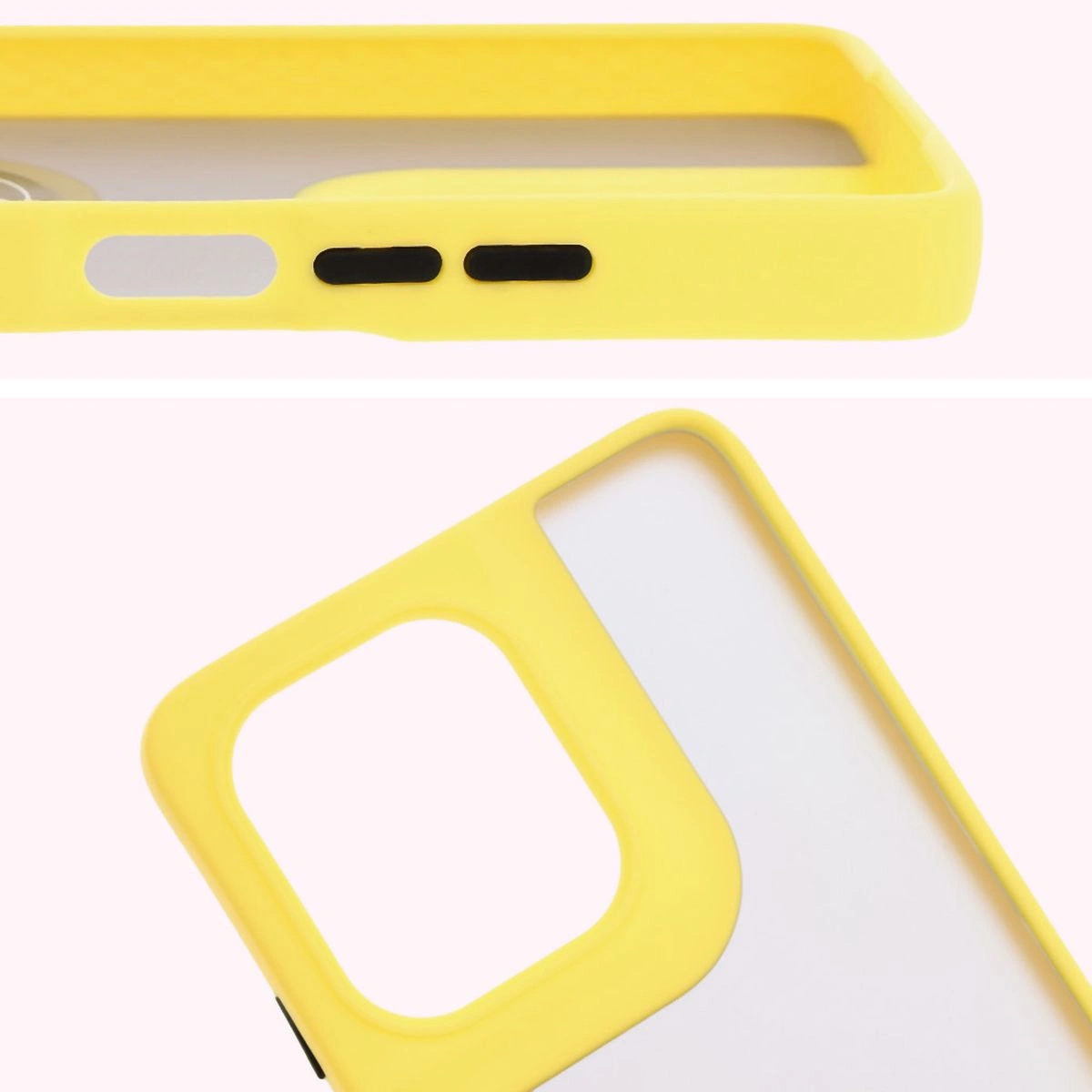 Kryt Bizon Case Hybrid Ring Motorola Moto G75 5G smoky with a yellow frame