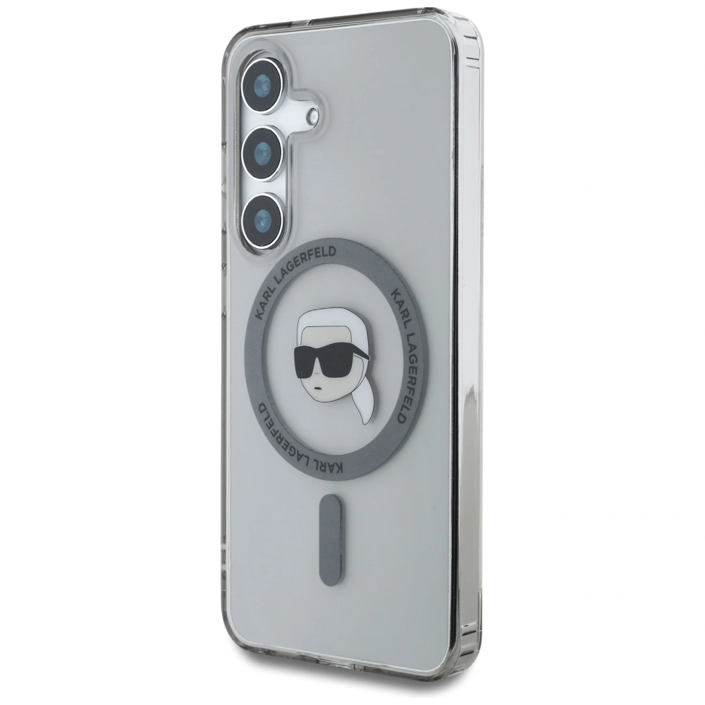 Kryt Karl Lagerfeld Button Karl Head Printed Logo MagSafe Samsung Galaxy S25 black