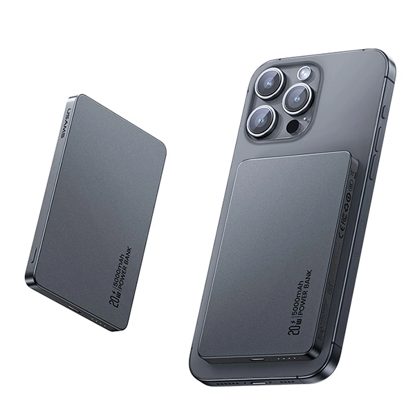 Kryt USAMS US-CD231 Power bank with wireless charging 5000mAh 20W PD Fast Charge gray/tarnish
