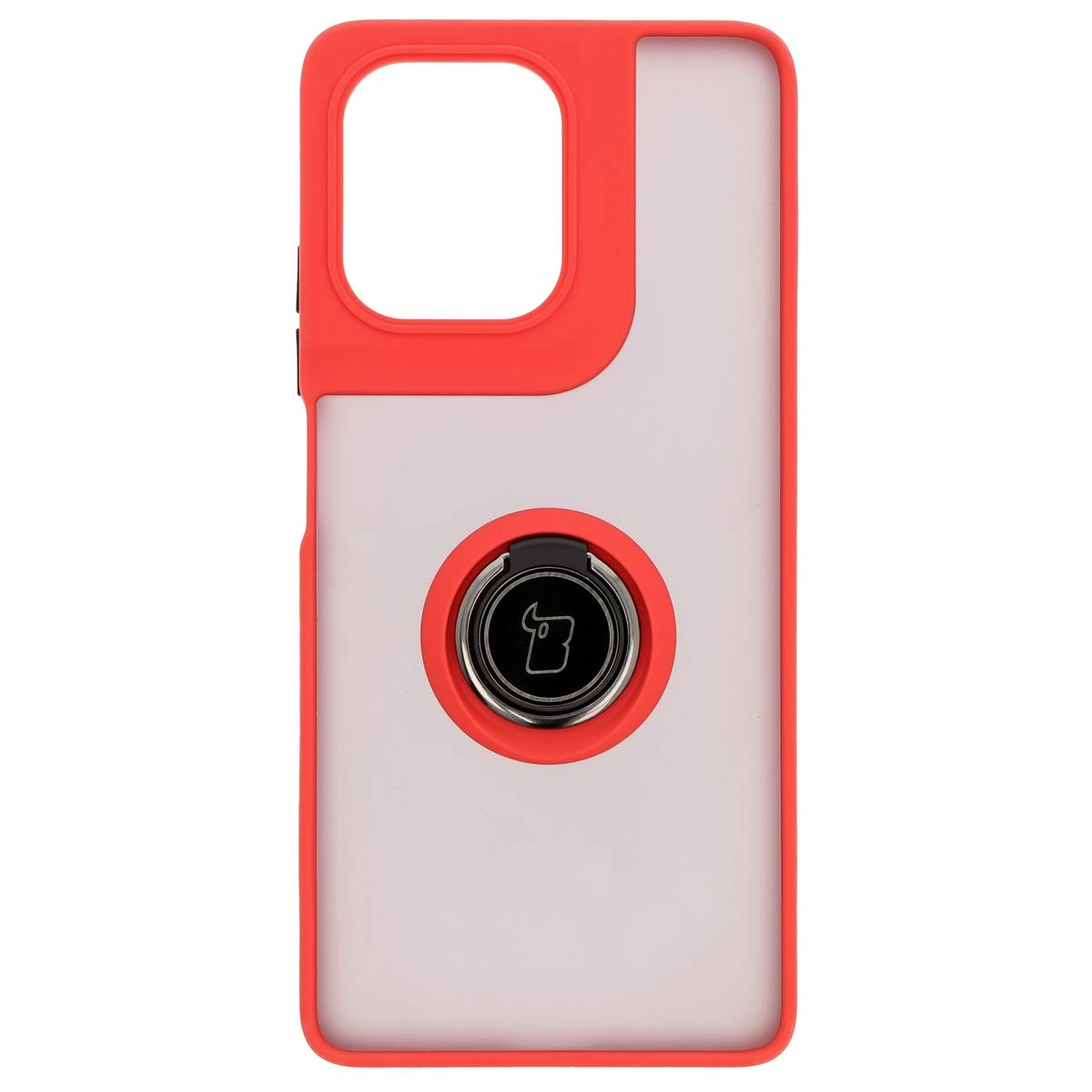 Kryt Bizon Case Hybrid Ring Motorola Moto G75 5G smoky with a red frame