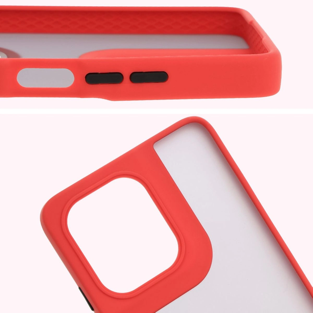 Kryt Bizon Case Hybrid Ring Motorola Moto G75 5G smoky with a red frame