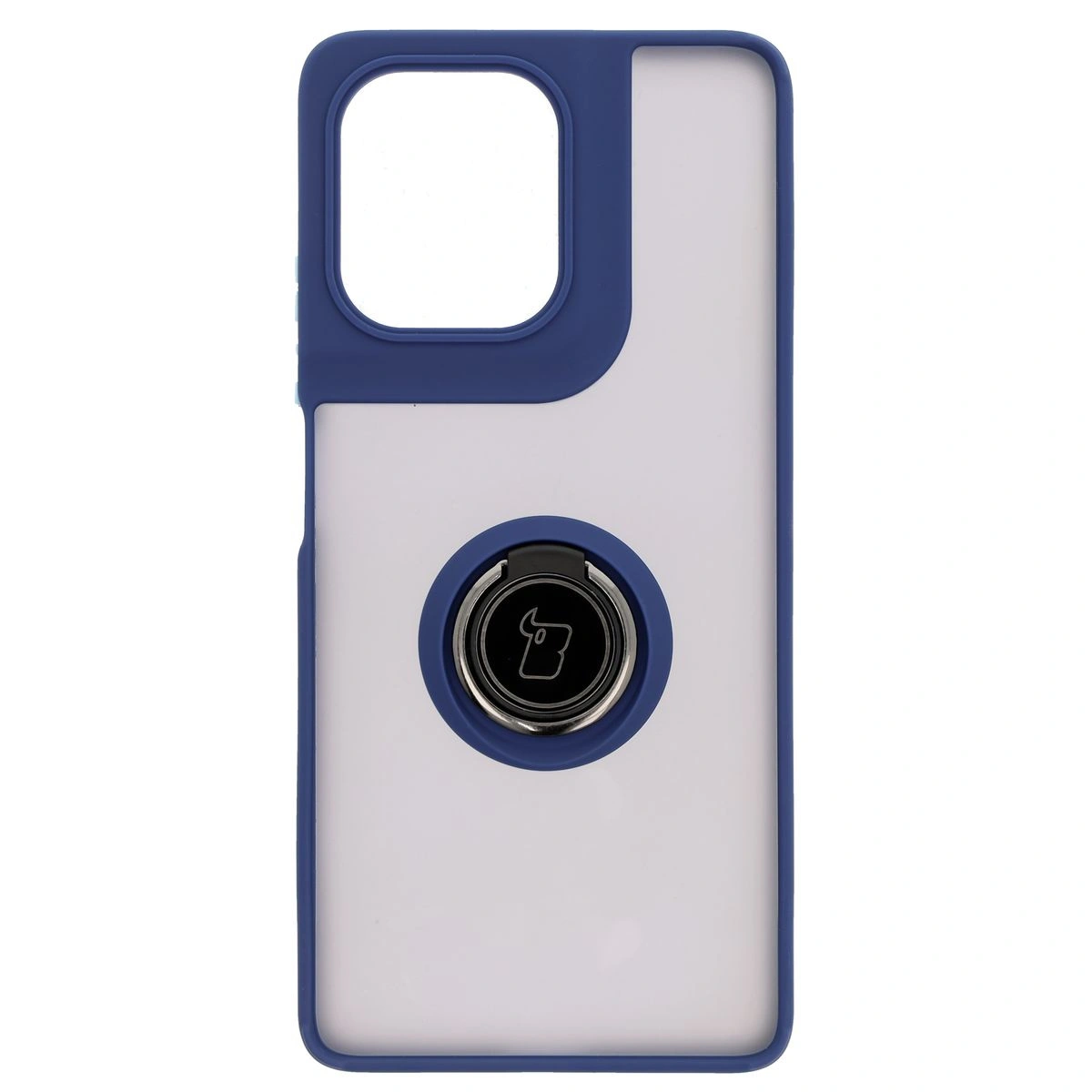 Kryt Bizon Case Hybrid Ring Motorola Moto G75 5G smoky with a dark blue frame