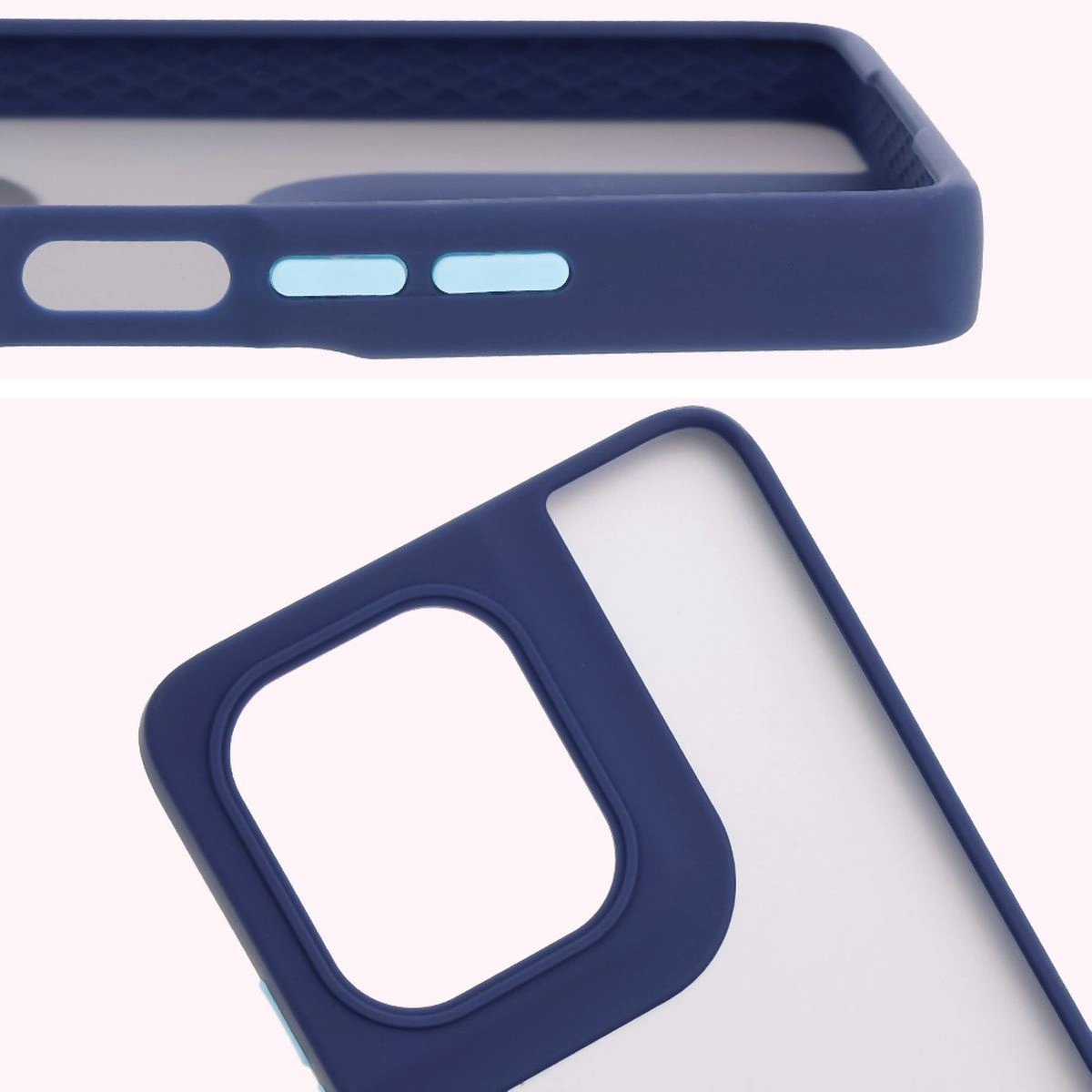 Kryt Bizon Case Hybrid Ring Motorola Moto G75 5G smoky with a dark blue frame