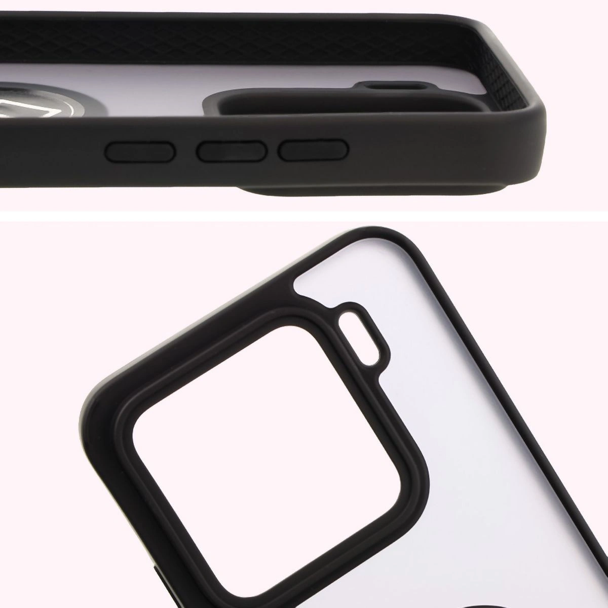 Kryt Bizon Case Hybrid Ring Xiaomi 15 smoky with a black frame