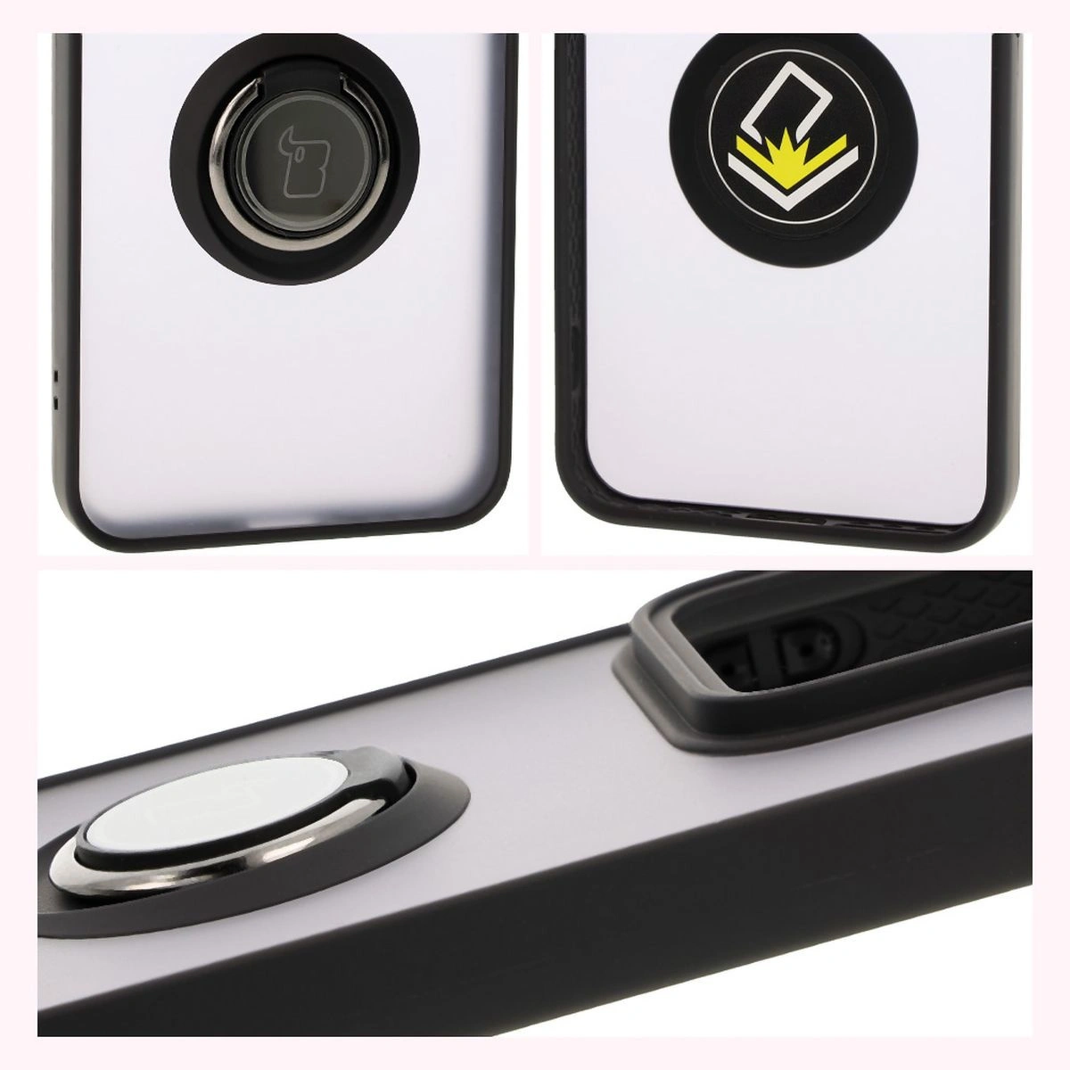 Kryt Bizon Case Hybrid Ring Xiaomi 15 smoky with a black frame