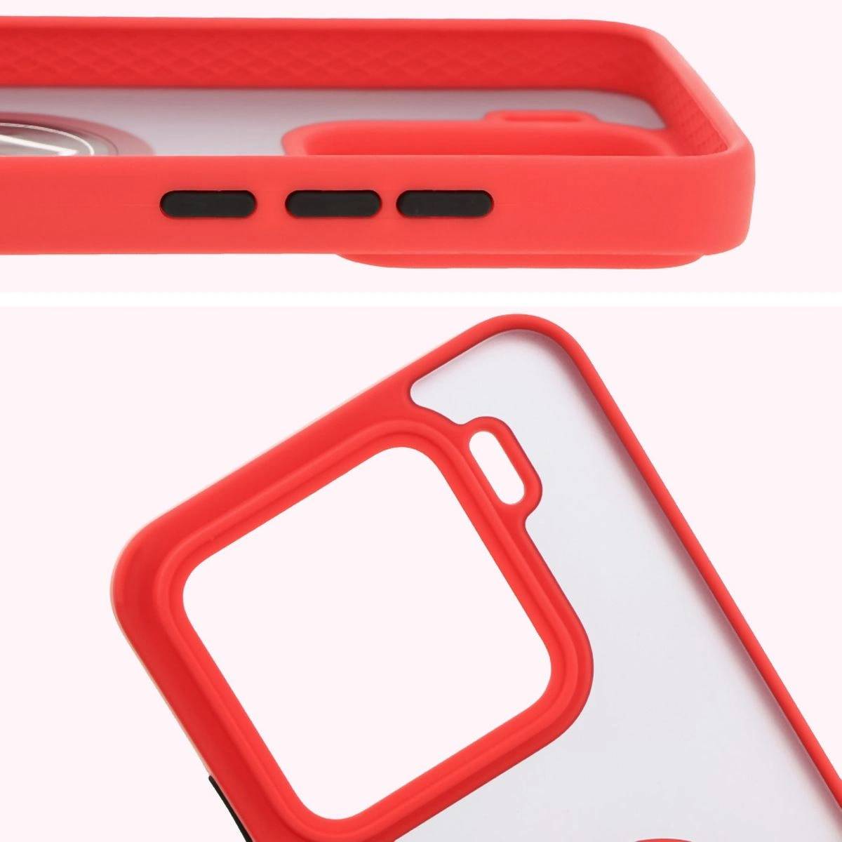 Kryt Bizon Case Hybrid Ring Xiaomi 15 smoky with a red frame