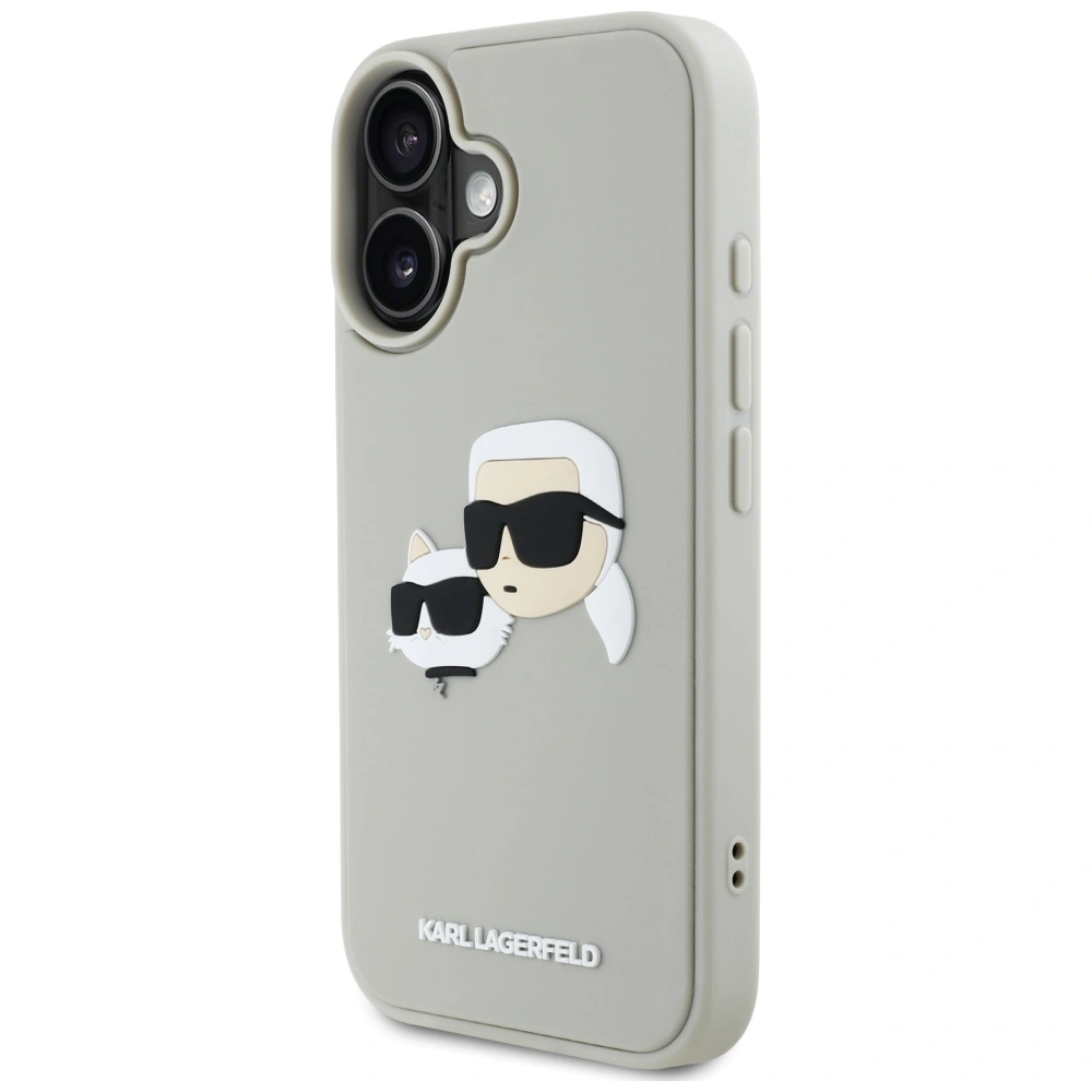 Kryt Karl Lagerfeld HC 3D Rubber Double Heads Apple iPhone 16 beige