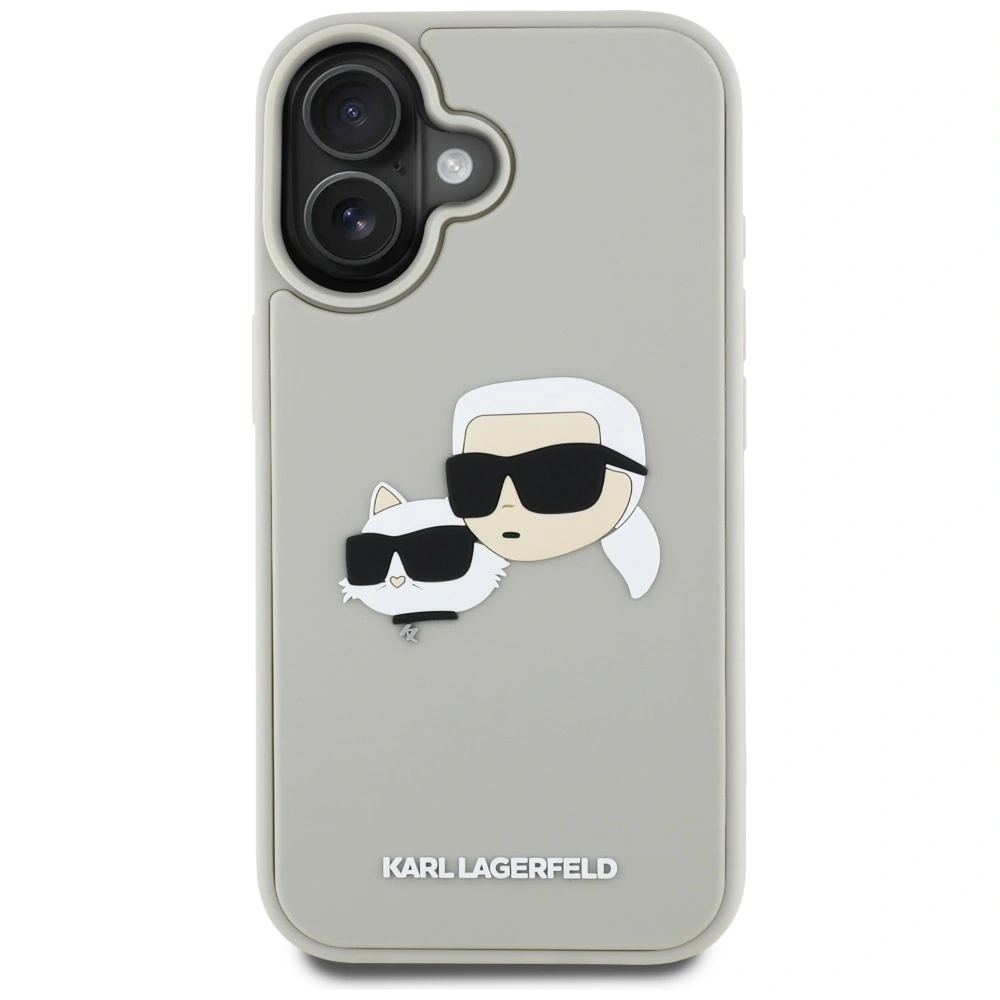 Kryt Karl Lagerfeld HC 3D Rubber Double Heads Apple iPhone 16 beige