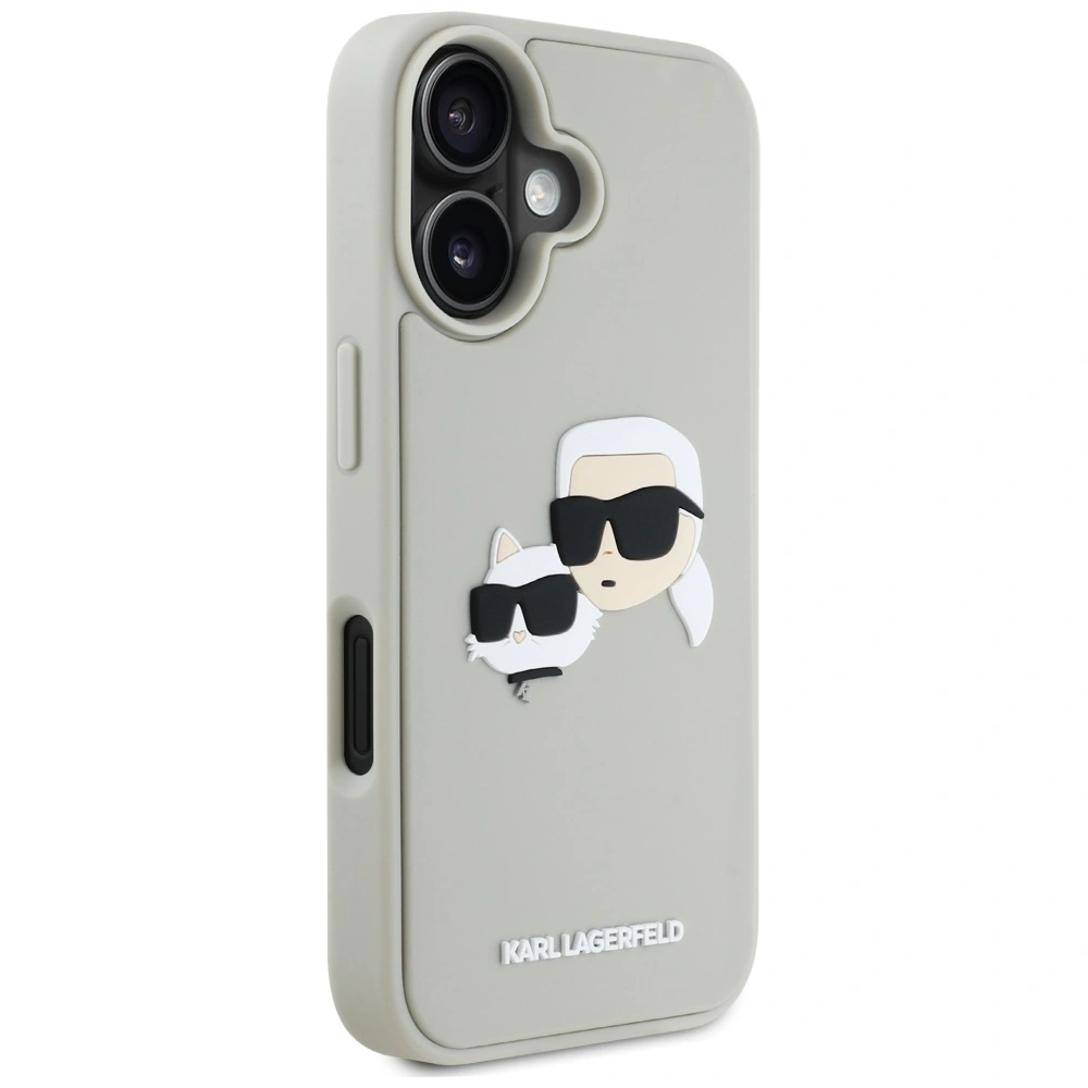 Kryt Karl Lagerfeld HC 3D Rubber Double Heads Apple iPhone 16 beige