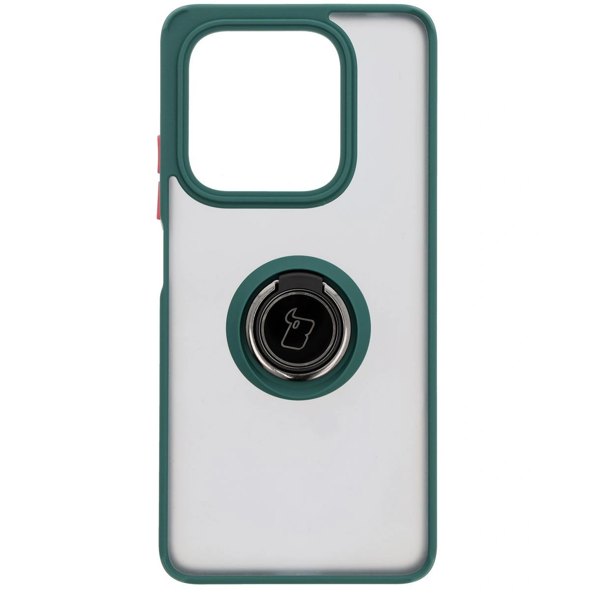 Kryt Bizon Case Hybrid Ring Xiaomi Redmi Note 14 5G smoky with a dark green frame
