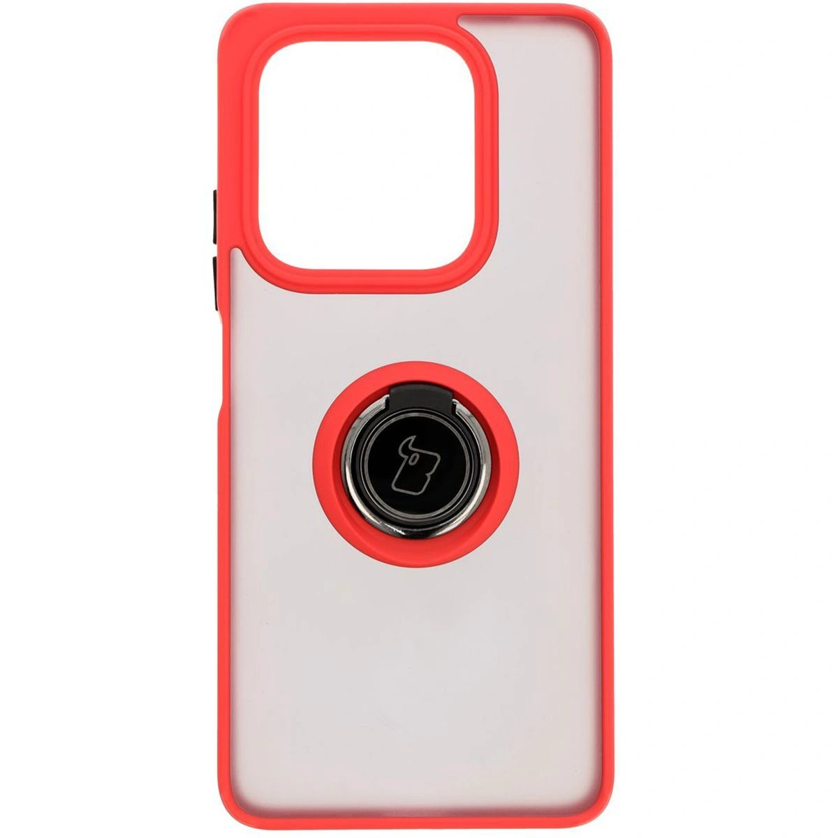 Kryt Bizon Case Hybrid Ring Xiaomi Redmi Note 14 5G smoky with a red frame