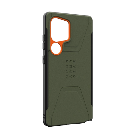 Kryt UAG Urban Armor Gear Civilian Pro Samsung Galaxy S25 Ultra 5G with built-in magnetic module (olive/orange)