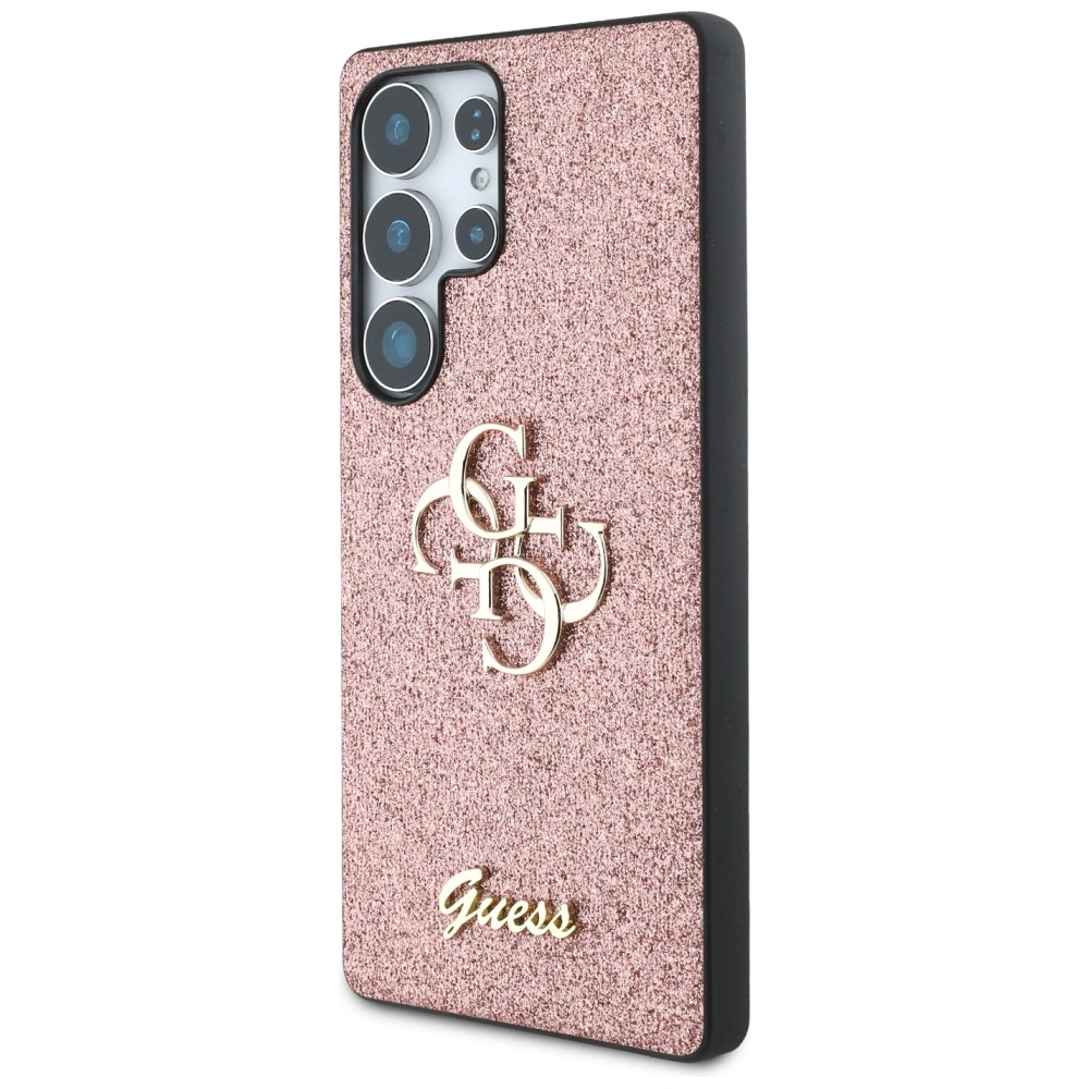 Kryt Guess Fixed Glitter Big 4G Metal Logo Samsung Galaxy S25 Ultra pink