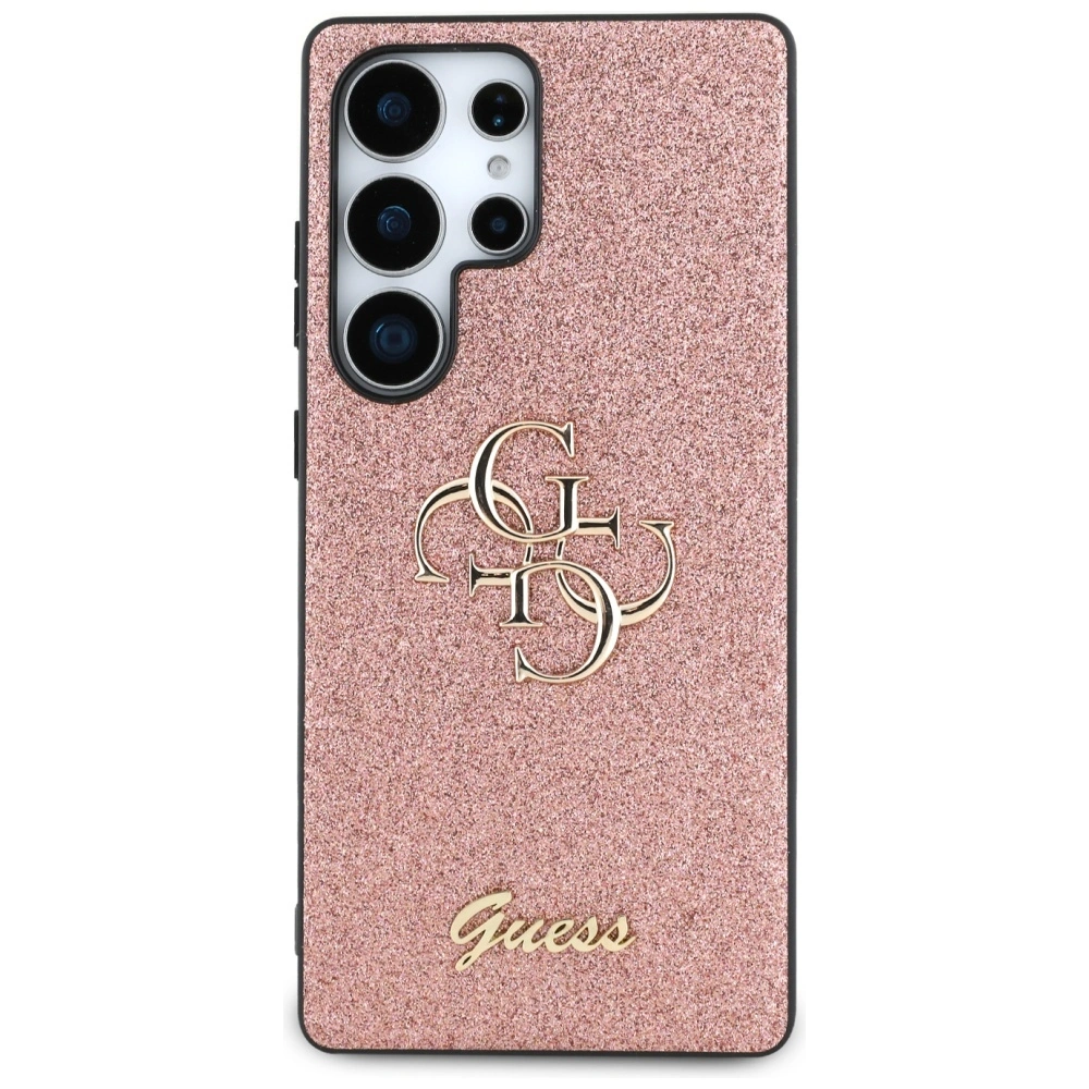 Kryt Guess Fixed Glitter Big 4G Metal Logo Samsung Galaxy S25 Ultra pink