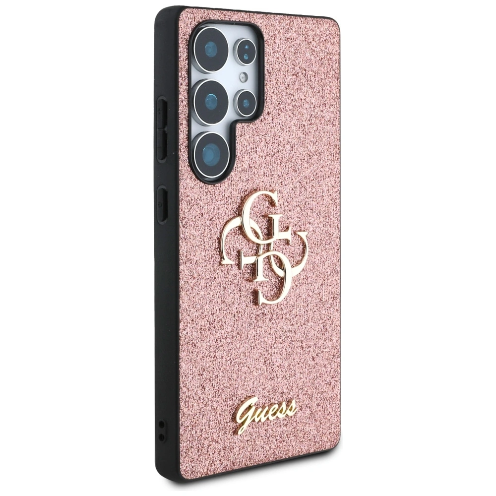 Kryt Guess Fixed Glitter Big 4G Metal Logo Samsung Galaxy S25 Ultra pink