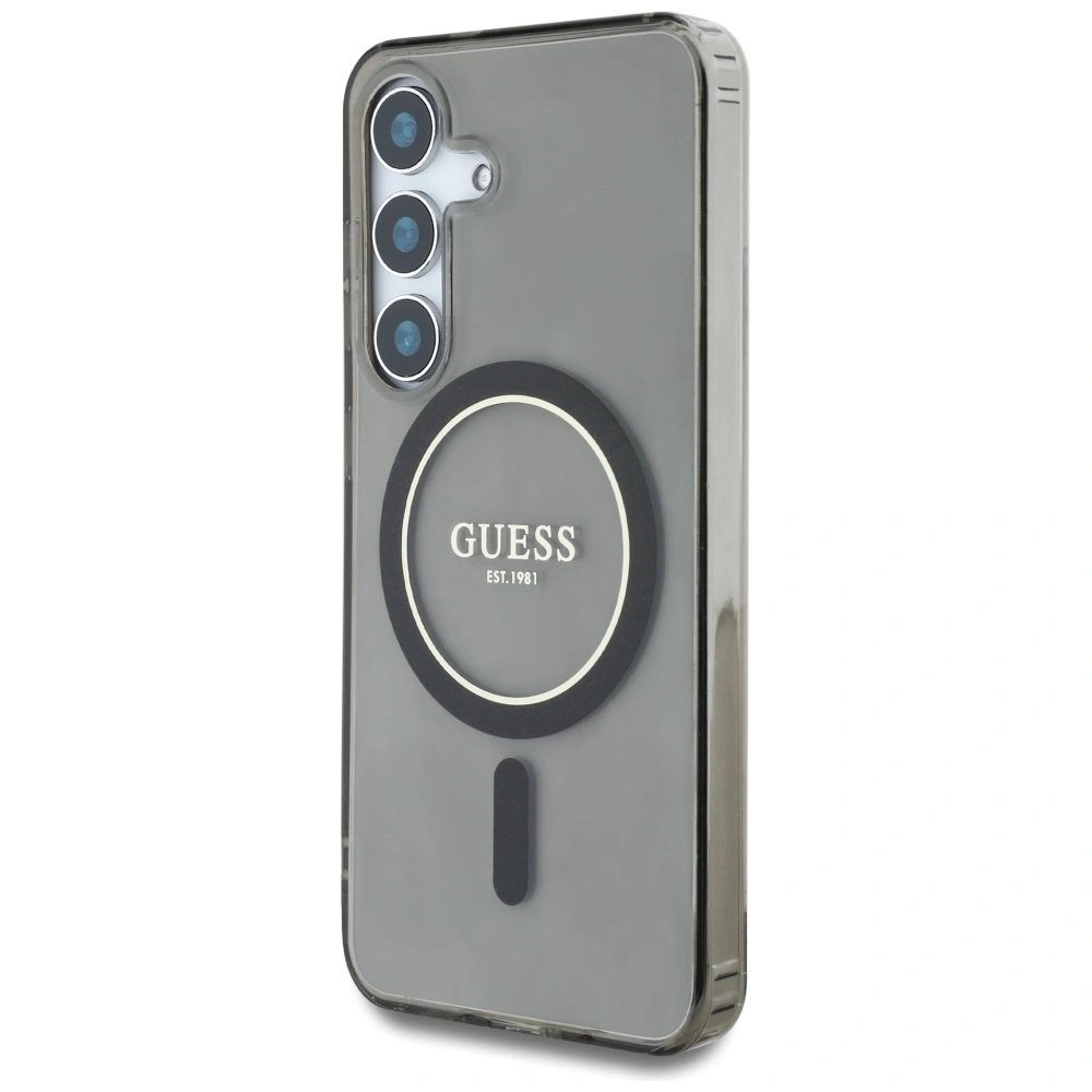 Kryt Guess Glitter Circle Classic Logo MagSafe Samsung Galaxy S25 black