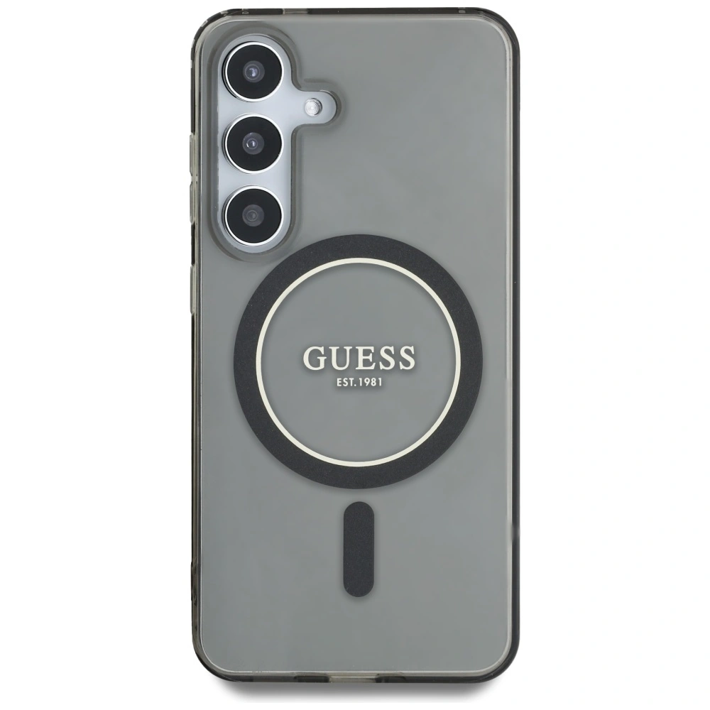 Kryt Guess Glitter Circle Classic Logo MagSafe Samsung Galaxy S25 black