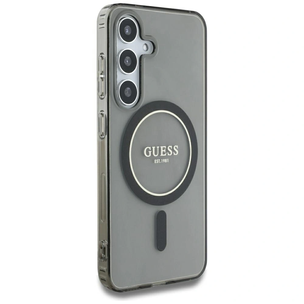 Kryt Guess Glitter Circle Classic Logo MagSafe Samsung Galaxy S25 black