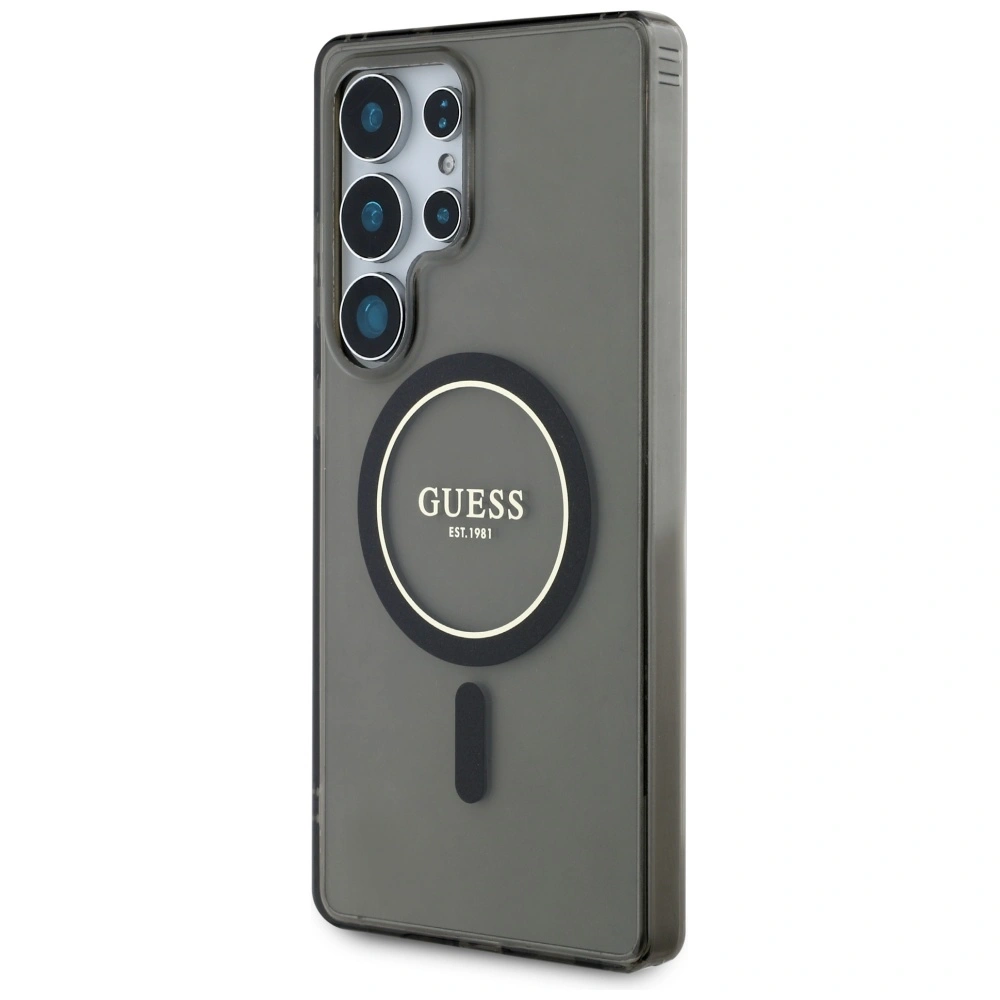 Kryt Guess Glitter Circle Classic Logo MagSafe Samsung Galaxy S25 Ultra black