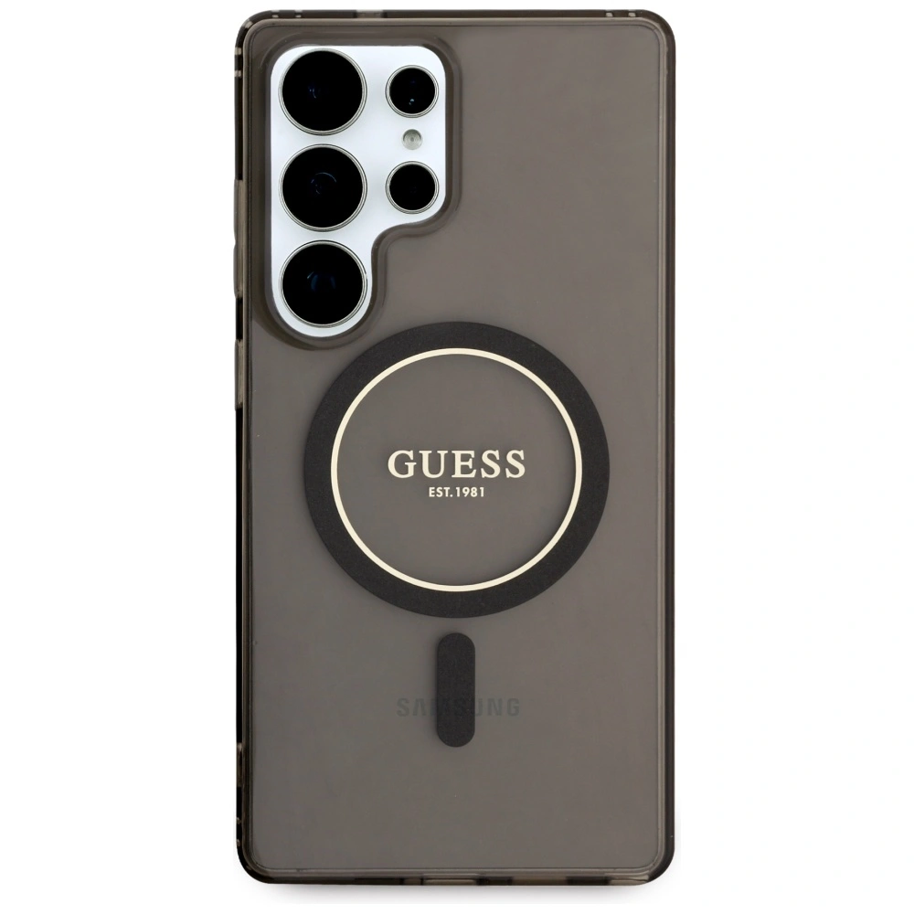 Kryt Guess Glitter Circle Classic Logo MagSafe Samsung Galaxy S25 Ultra black