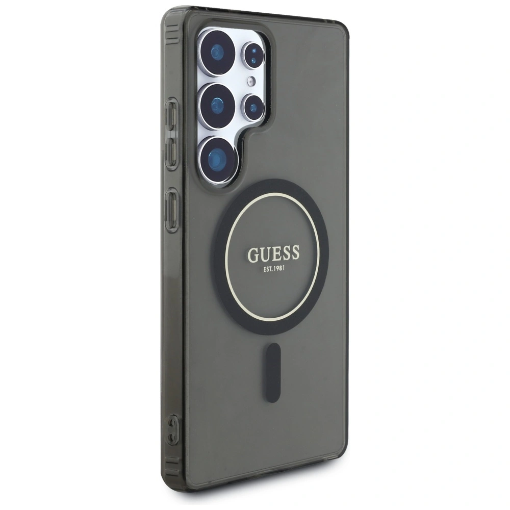 Kryt Guess Glitter Circle Classic Logo MagSafe Samsung Galaxy S25 Ultra black