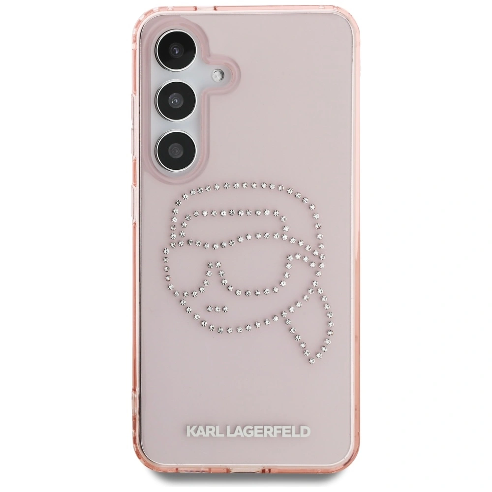 Kryt Karl Lagerfeld Rhinestones K. Head Logo Samsung Galaxy S25 pink