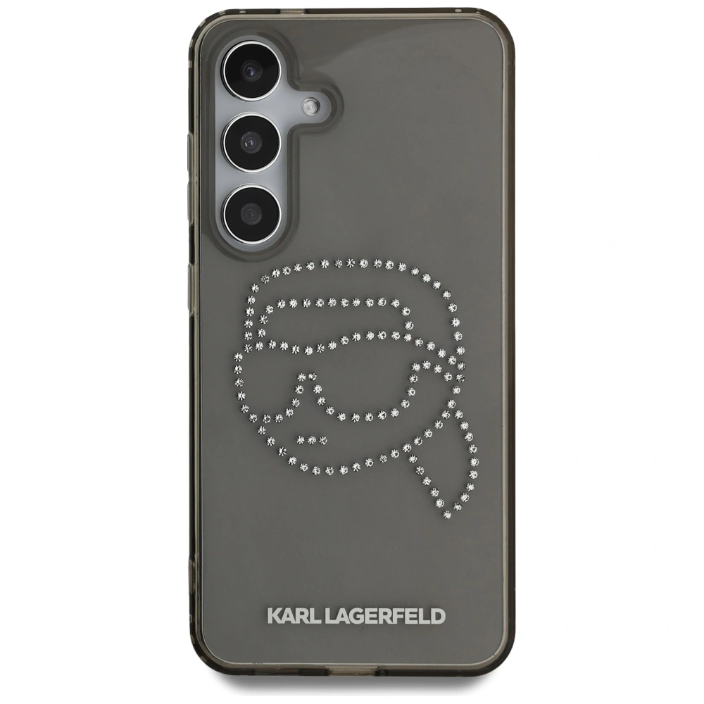 Kryt Karl Lagerfeld Rhinestones Karl Head Logo Samsung Galaxy S25 black