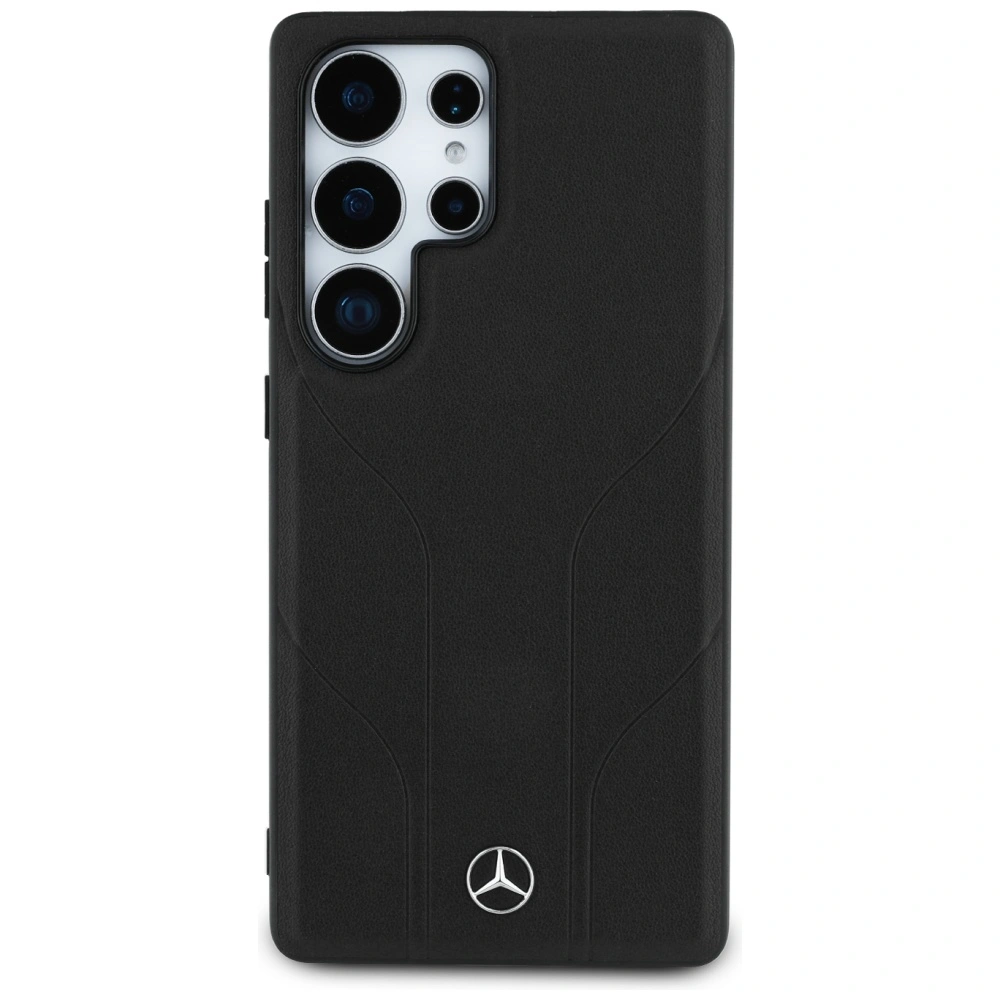 Kryt Mercedes Leather Debossed Lines MagSafe Samsung Galaxy S25 Ultra black
