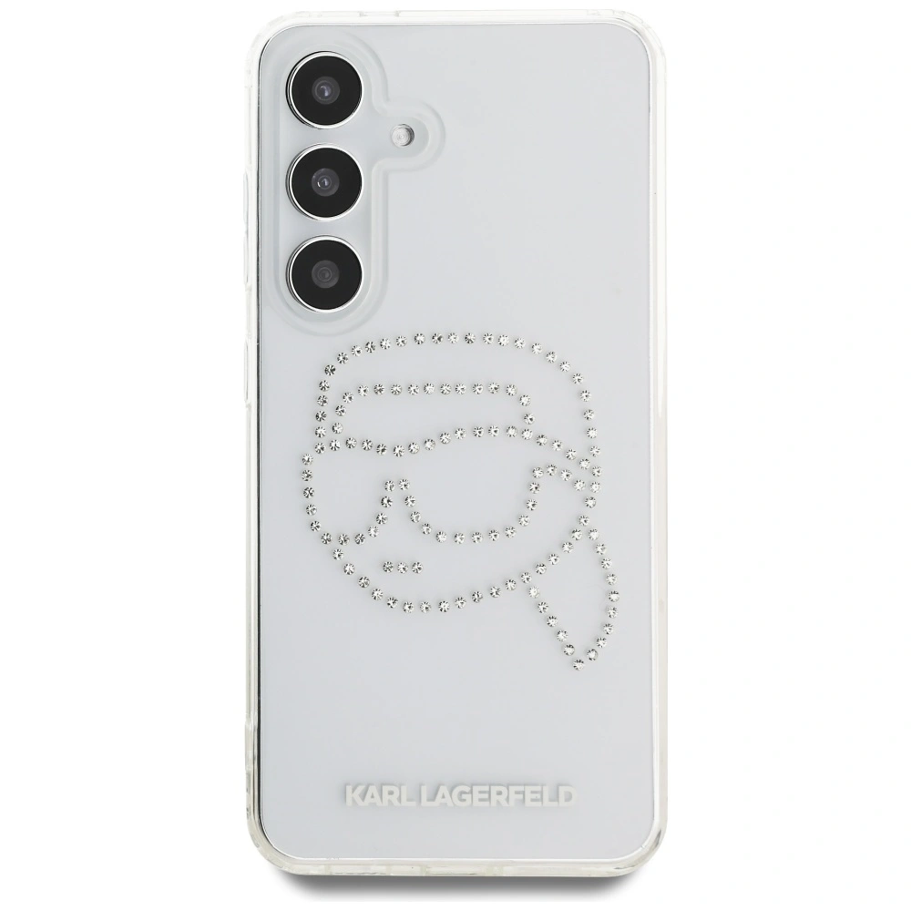 Kryt Karl Lagerfeld Rhinestones Karl Head Logo Samsung Galaxy S25 clear