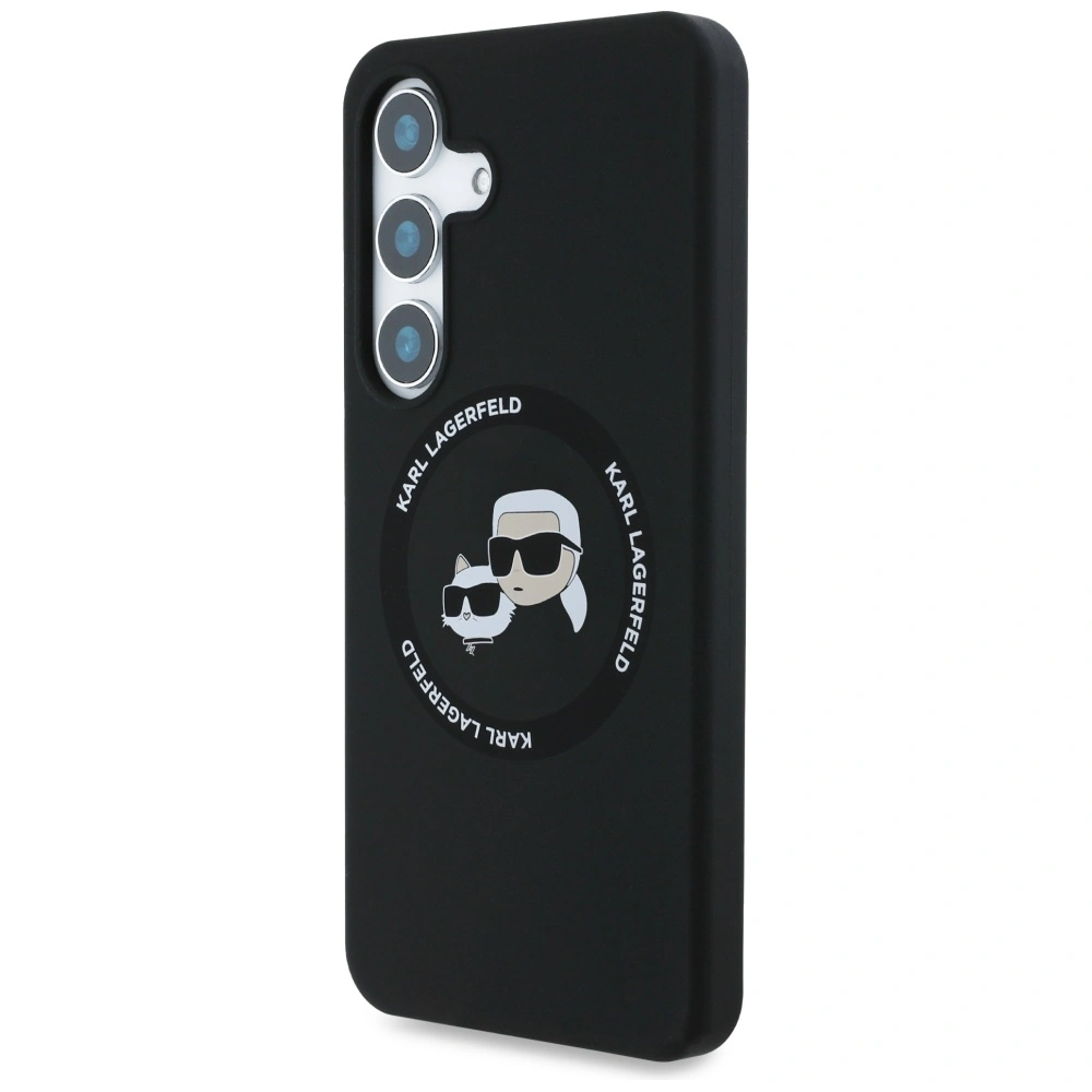 Kryt Karl Lagerfeld Silicone Double Heads And Circle MagSafe Samsung Galaxy S25 black
