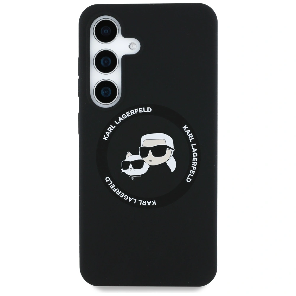 Kryt Karl Lagerfeld Silicone Double Heads And Circle MagSafe Samsung Galaxy S25 black