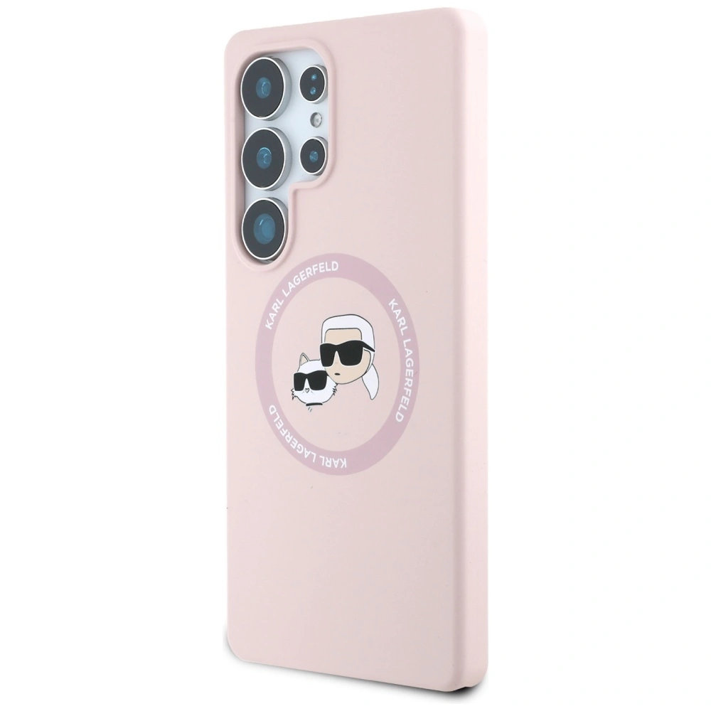 Kryt Karl Lagerfeld Silicone Double Heads And Circle MagSafe Samsung Galaxy S25 Ultra pink