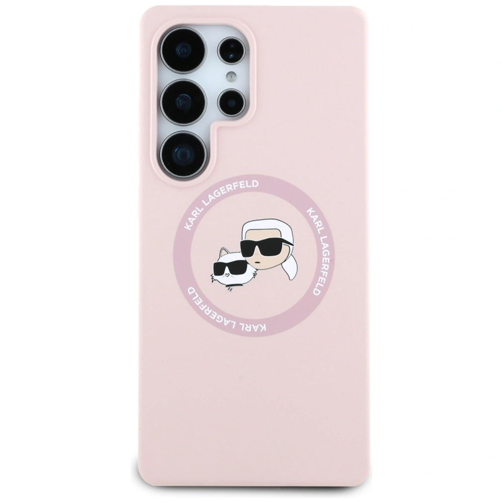 Kryt Karl Lagerfeld Silicone Double Heads And Circle MagSafe Samsung Galaxy S25 Ultra pink