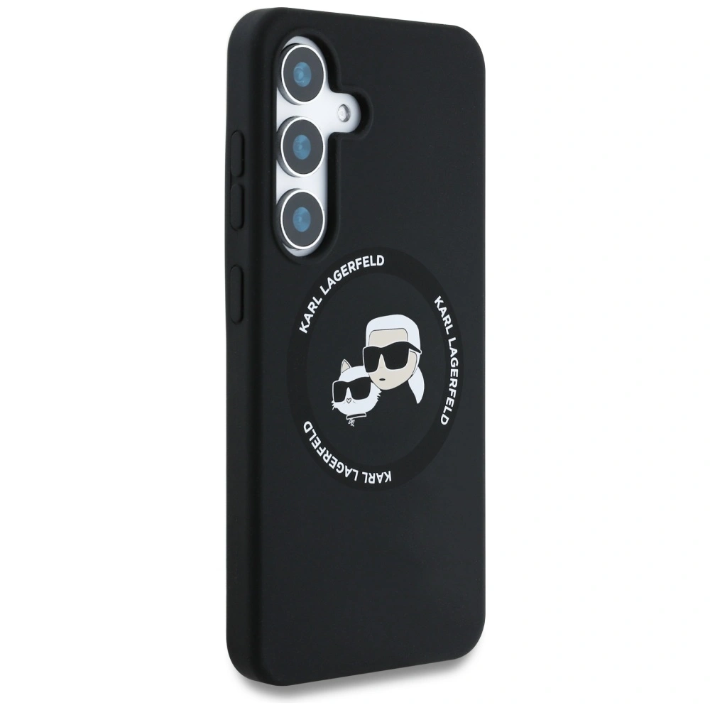 Kryt Karl Lagerfeld Silicone Double Heads And Circle MagSafe Samsung Galaxy S25+ Plus black