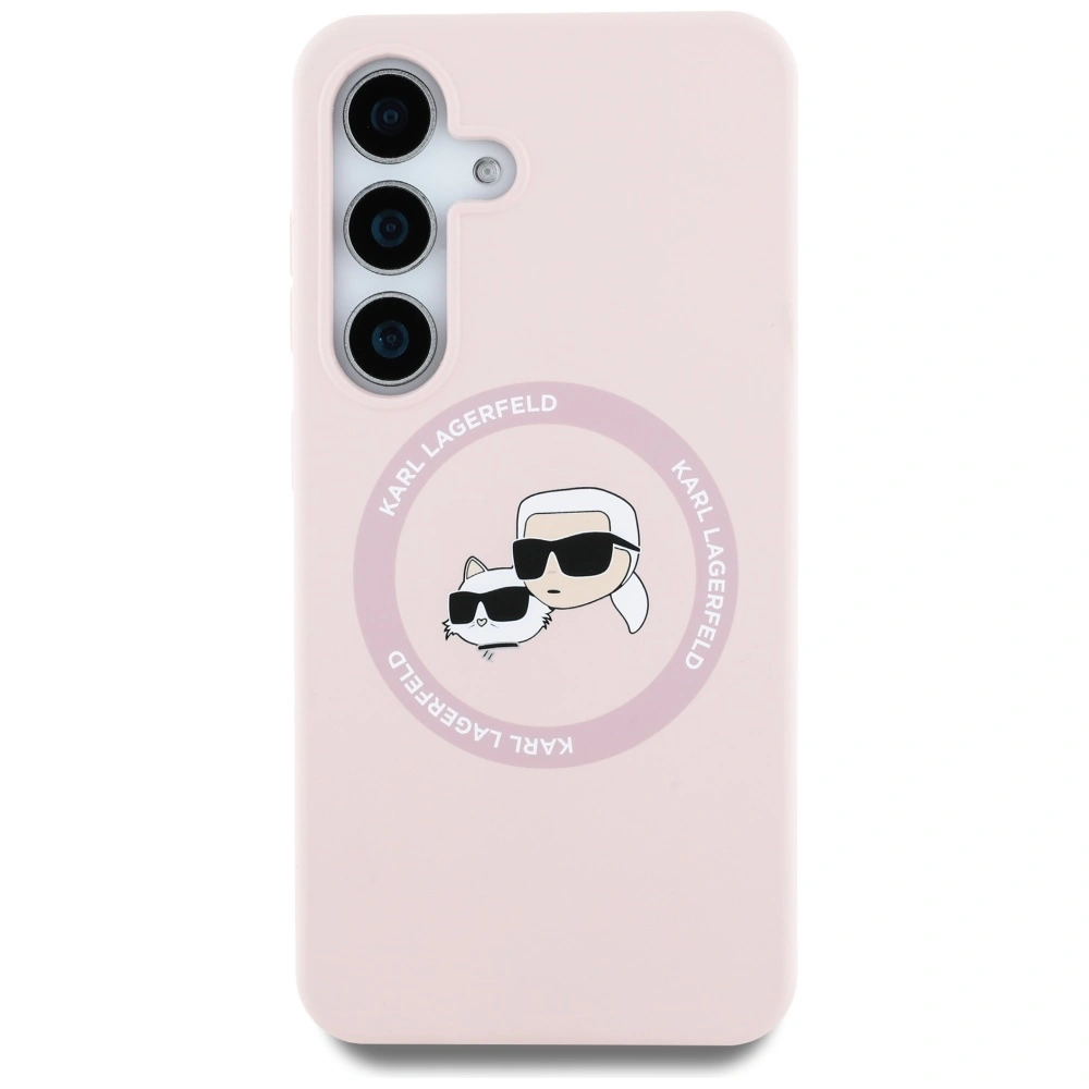 Kryt Karl Lagerfeld Silicone Double Heads And Circle MagSafe Samsung Galaxy S25 pink