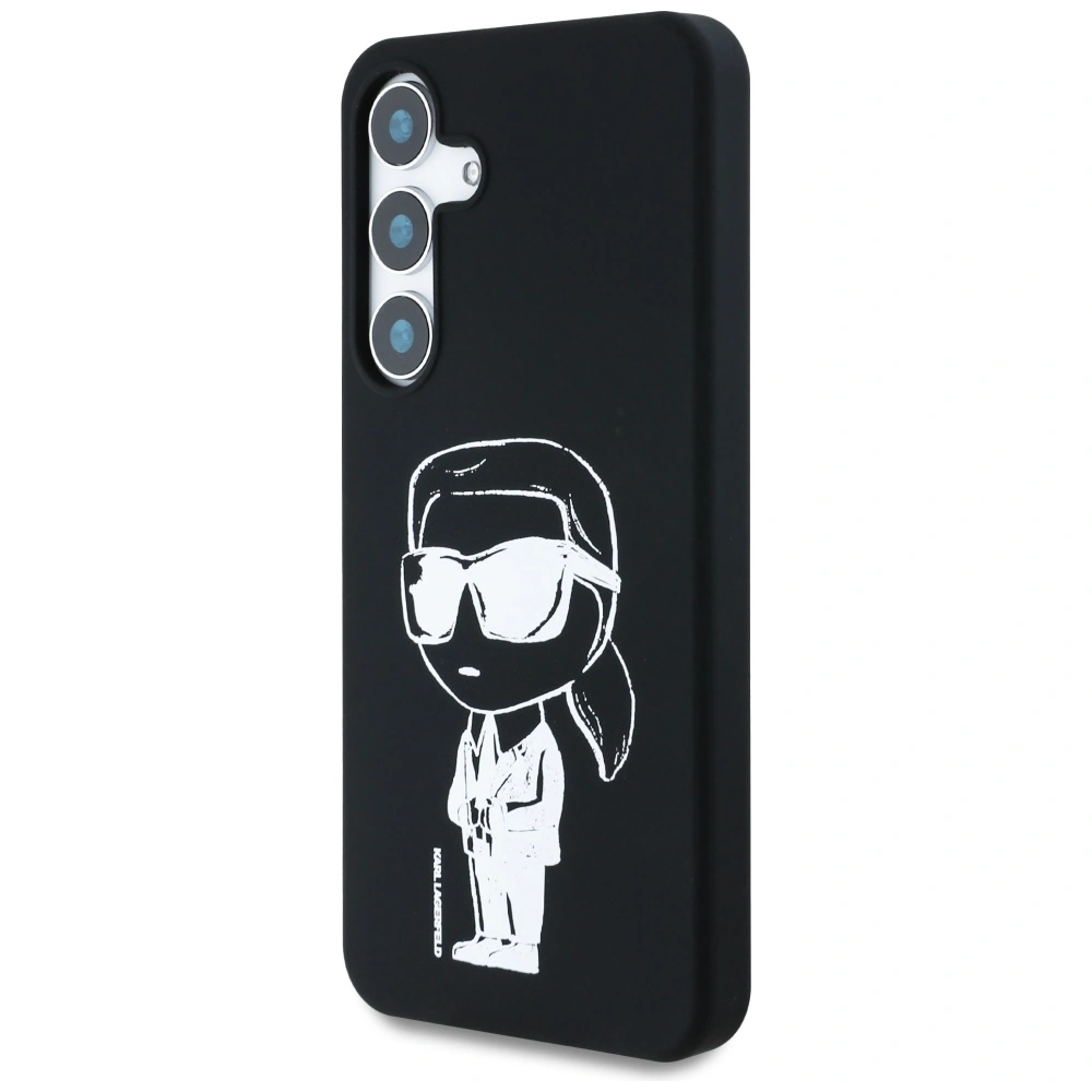 Kryt Karl Lagerfeld Silicone Graffiti Ikonik Printed Logo MagSafe Samsung Galaxy S25 black