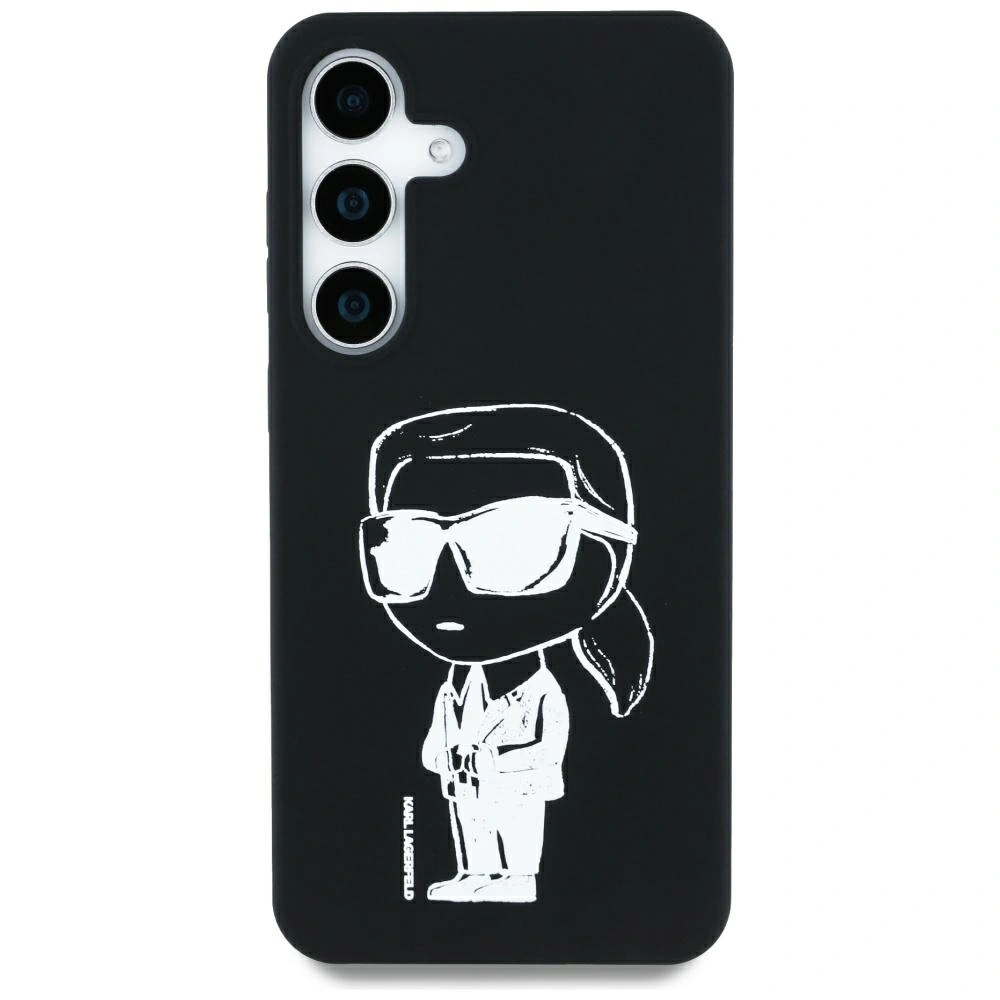 Kryt Karl Lagerfeld Silicone Graffiti Ikonik Printed Logo MagSafe Samsung Galaxy S25 black
