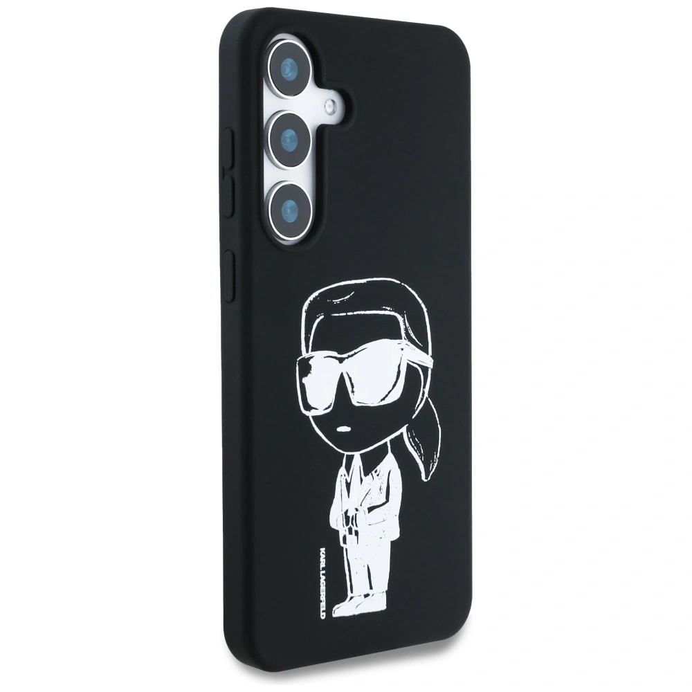 Kryt Karl Lagerfeld Silicone Graffiti Ikonik Printed Logo MagSafe Samsung Galaxy S25 black