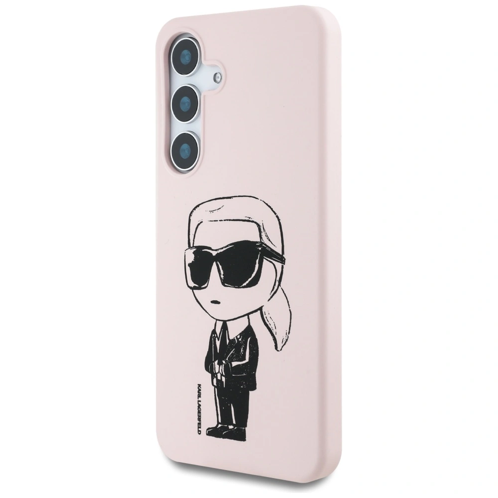 Kryt Karl Lagerfeld Silicone Graffiti Ikonik Printed Logo MagSafe Samsung Galaxy S25 pink