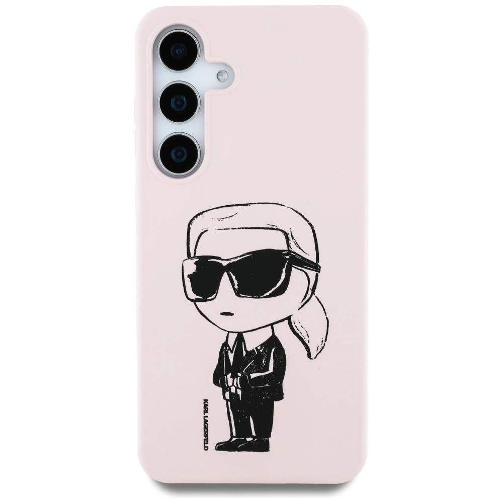 Kryt Karl Lagerfeld Silicone Graffiti Ikonik Printed Logo MagSafe Samsung Galaxy S25 pink