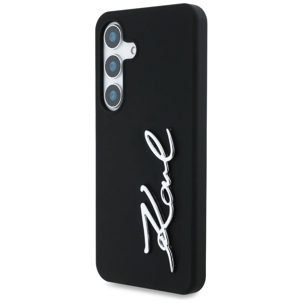 Kryt Karl Lagerfeld Silicone Metal Signature Logo Samsung Galaxy S25 black